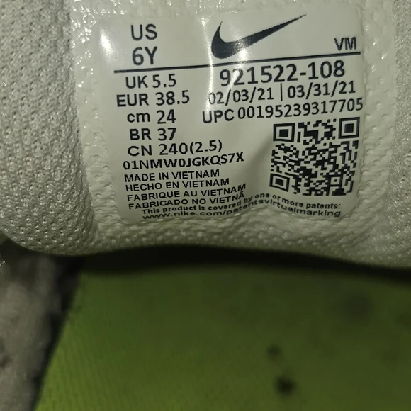 Nike Air Max 97 GS Kids Sneakers - Gray and Neon Green - Picture 10 of 10